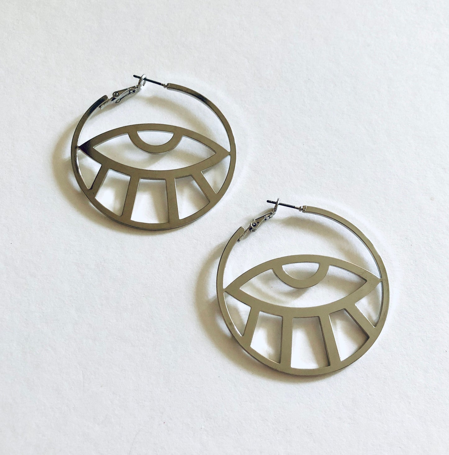 Evil Eye Hoops Protection, Eye Hoop Earrings, Egyptian Sun God Horus Eye of Ra Egypt