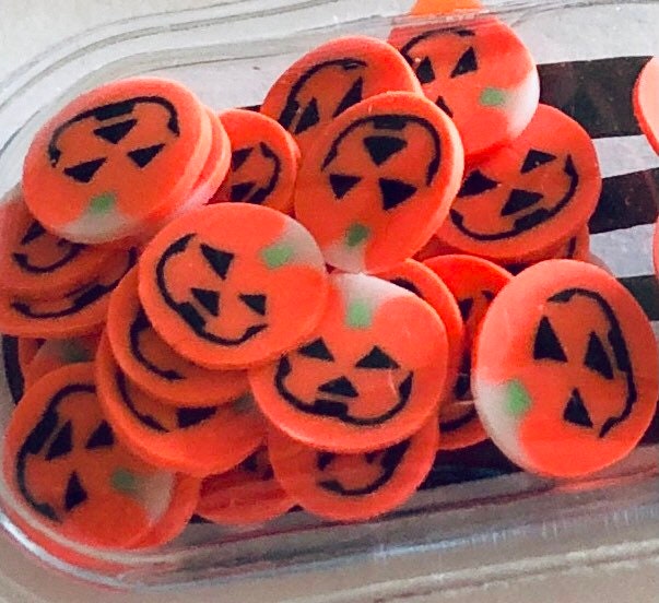 Teardrop Shaker Orange Pumpkin Confetti Halloween Hair Clips, Snap Clips, Set Of 2