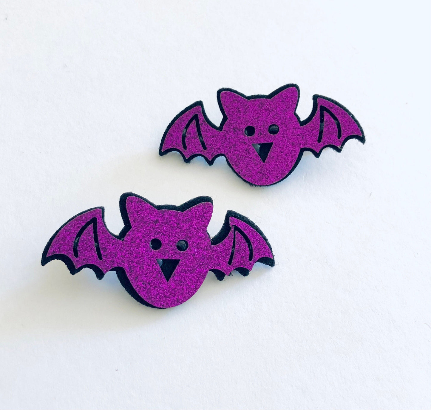 Purple Bats Hair Clips, Glitter Vampire Bat Alligator Clips, Halloween Hair Clips Mall Goth Gothic Girl