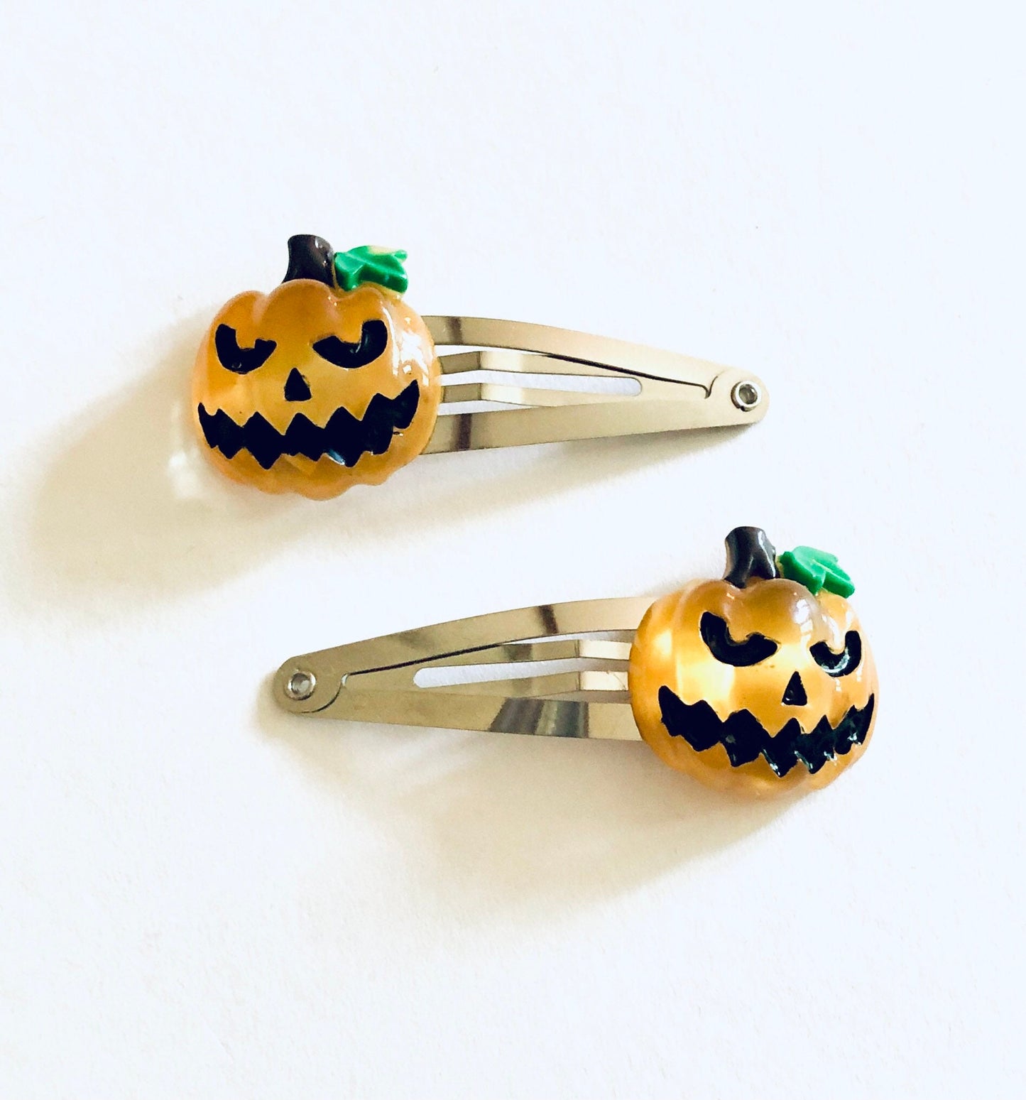 Pumpkin Snap Clips, Halloween Hair Clips Jack O Lantern, Celtic Spooky Season Goth Witchy Woman