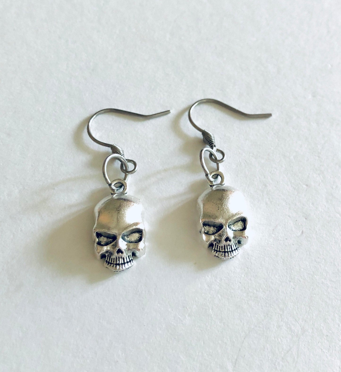 Creepy Baby Doll Skull Earrings, Spooky Horror Earrings, Goth Skeleton Halloween Earrings Gothic