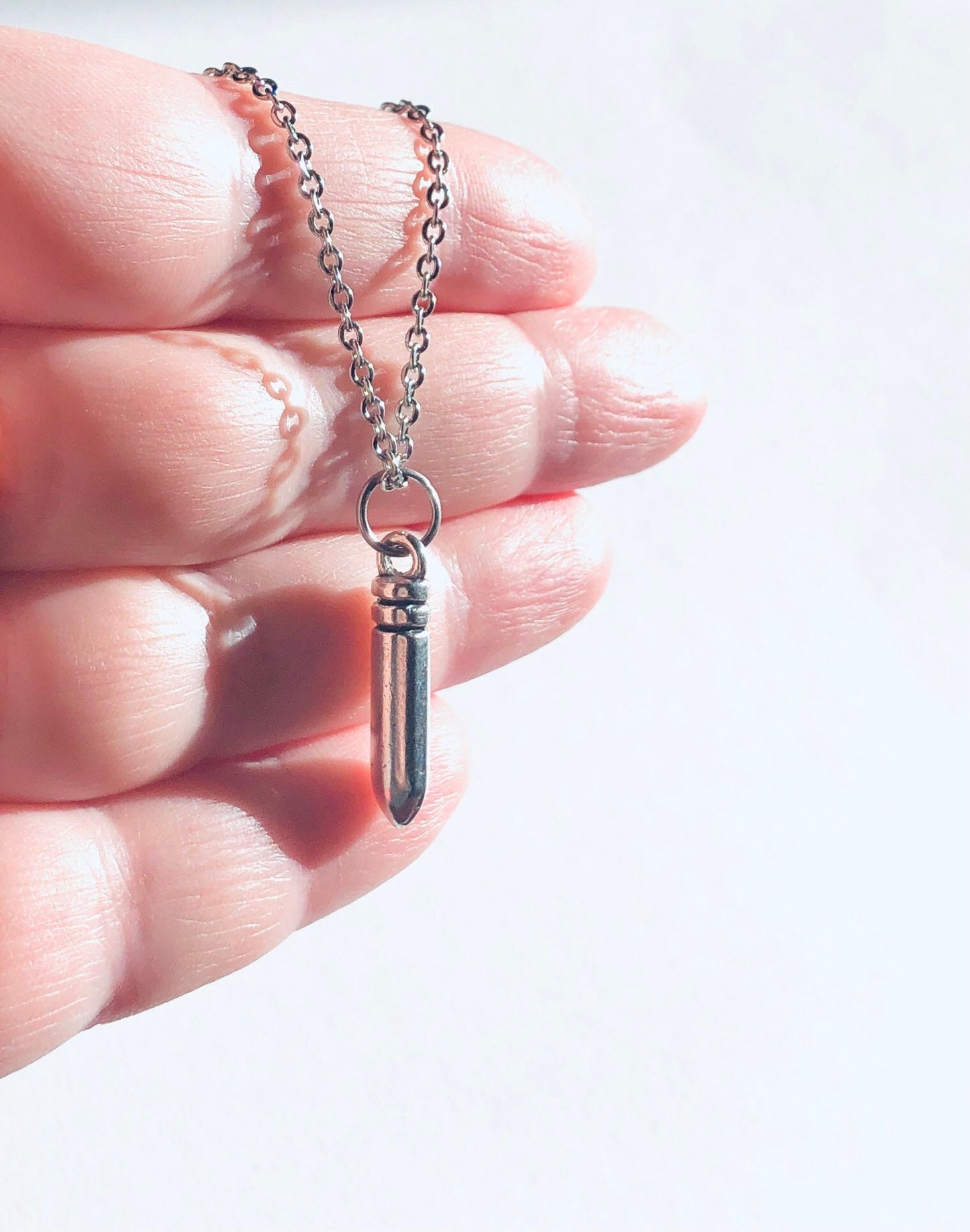 Silver Bullet Necklace, Warewolf Necklace, Stainless Steel