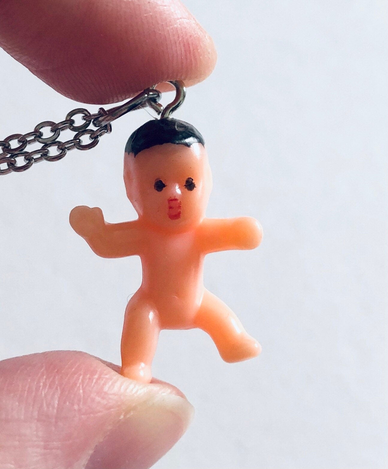 Funky Kitsch Retro Baby Doll Necklace, 3D Kitschy Y2K Aesthetic, 90’s Fashion