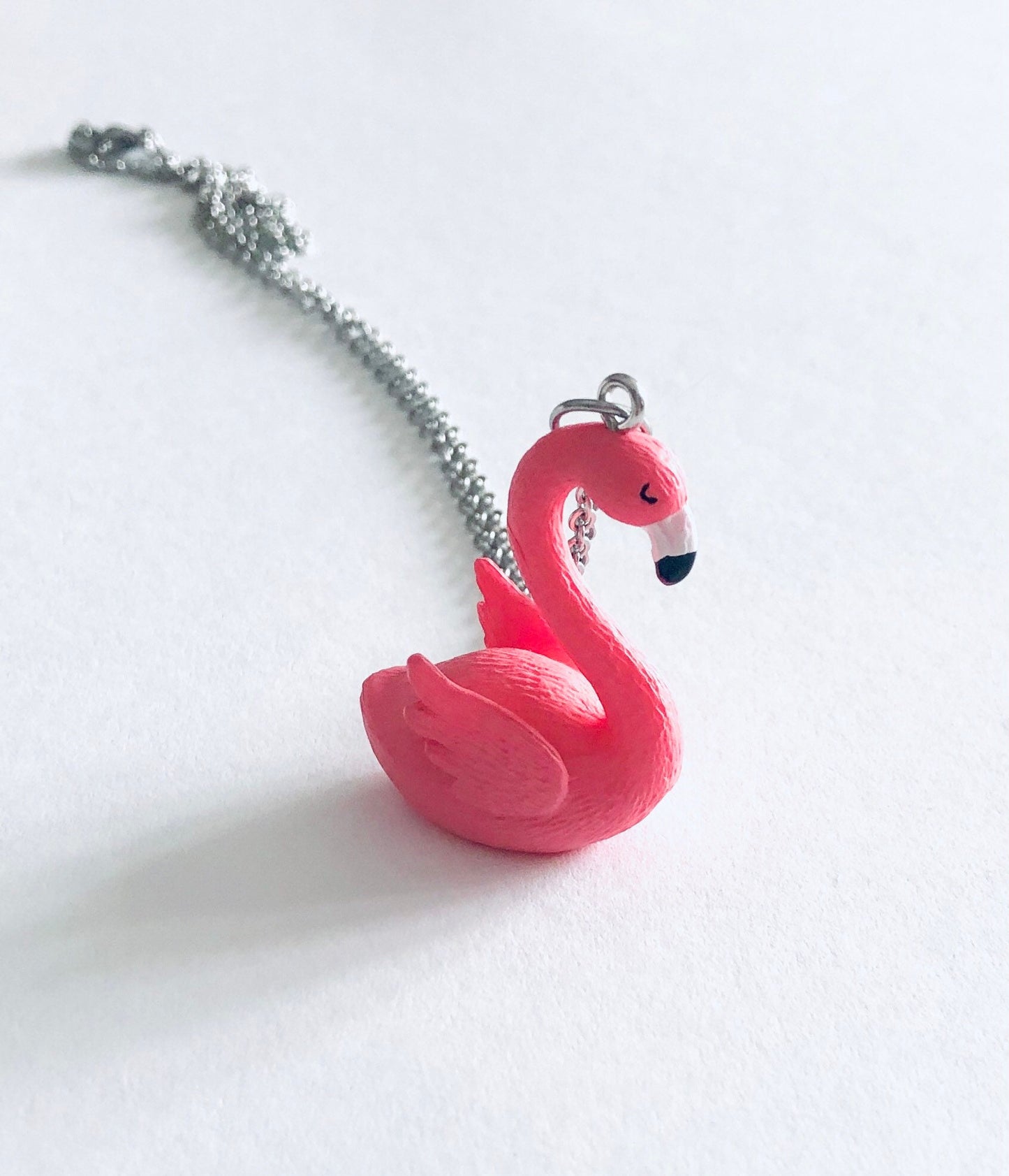 Pink Swan Necklace, 3D Bird Necklace, Beautiful Feminine Swan