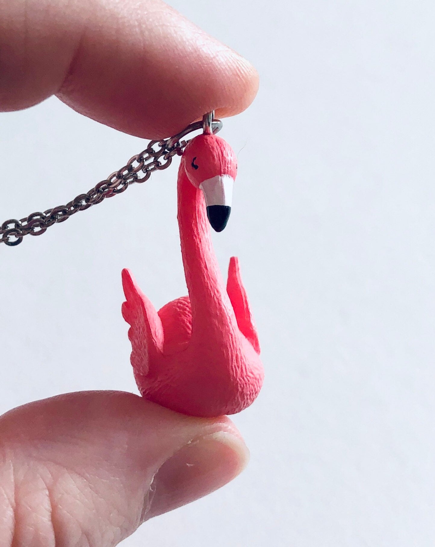 Pink Swan Necklace, 3D Bird Necklace, Beautiful Feminine Swan