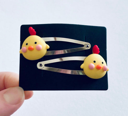 Easter Baby Chick Hair Clips, Snap Clips, Cute Kawaii Chicken Hair Accessories for Little Girls, Teens & Women