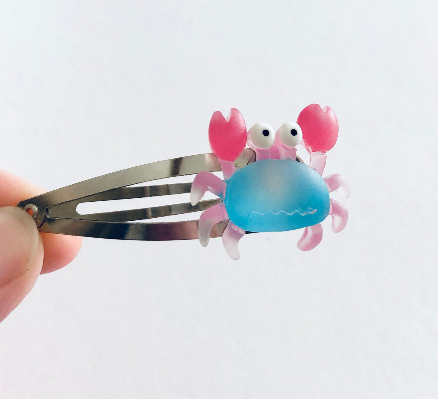 Pastel Crab Hair Clips, Ocean Beach Vacation Crabs Snap Clips, Hair Accessories for Little Girls Teens Women