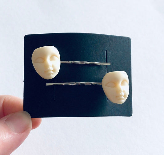 Theatre Faces Bobby Pins, Halloween Mask Hair Clips, Drama Club, Mall Goth Gothic Girl Horror