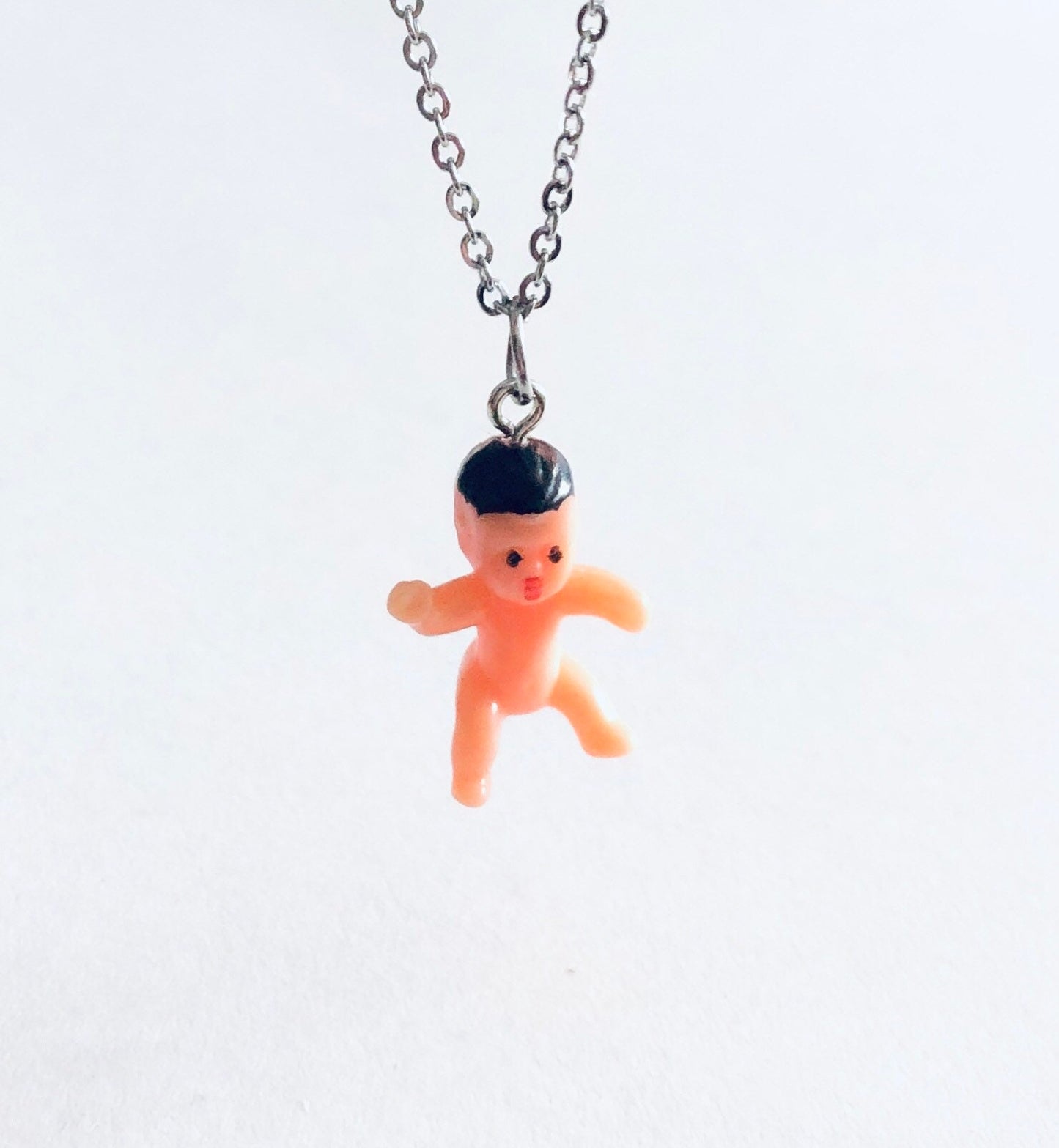 Funky Kitsch Retro Baby Doll Necklace, 3D Kitschy Y2K Aesthetic, 90’s Fashion