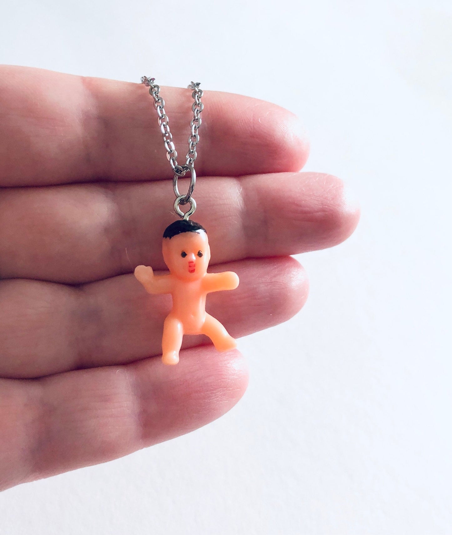 Funky Kitsch Retro Baby Doll Necklace, 3D Kitschy Y2K Aesthetic, 90’s Fashion