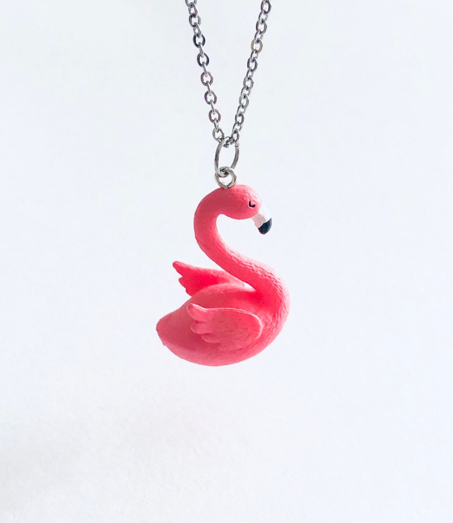 Pink Swan Necklace, 3D Bird Necklace, Beautiful Feminine Swan