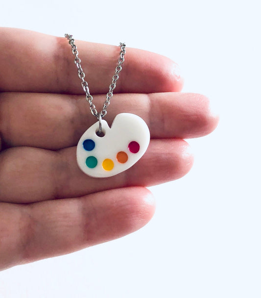 Painter Artist Necklace, Painters Pallet Necklace, Painting Paints, Creator Crafter Gift for Her