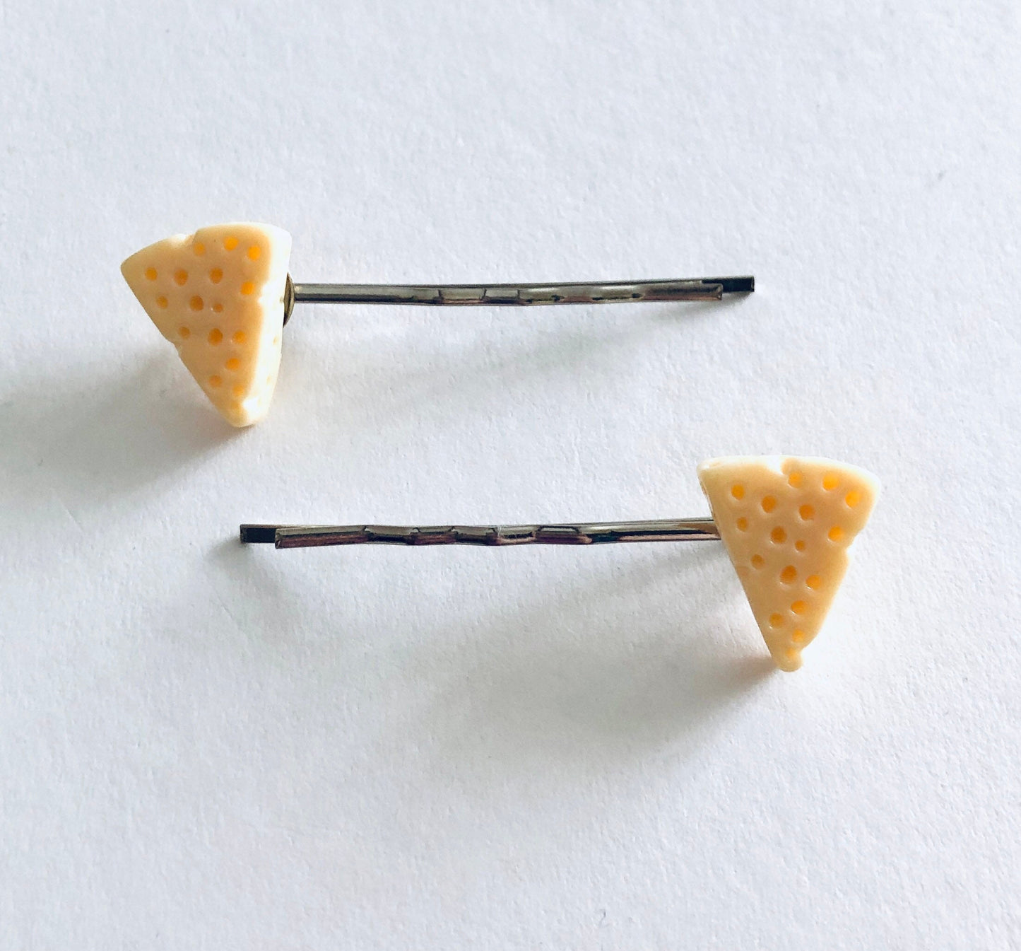 Triangle Cheese Bobby Pins, Yellow Cheese Hair Clips, Mini Food Hair Accessories