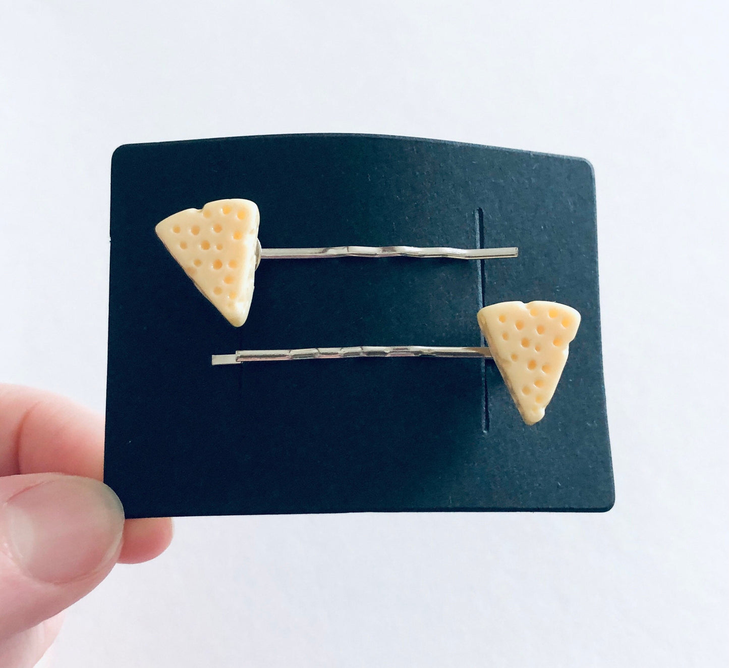 Triangle Cheese Bobby Pins, Yellow Cheese Hair Clips, Mini Food Hair Accessories