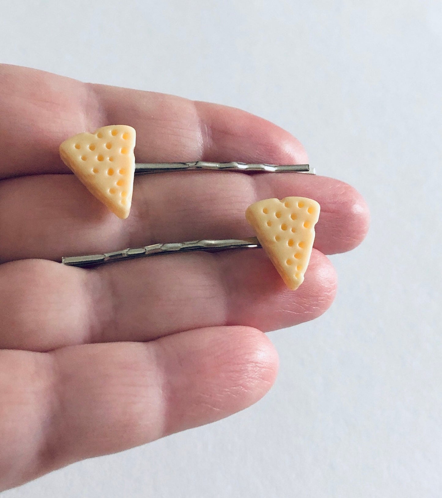 Triangle Cheese Bobby Pins, Yellow Cheese Hair Clips, Mini Food Hair Accessories