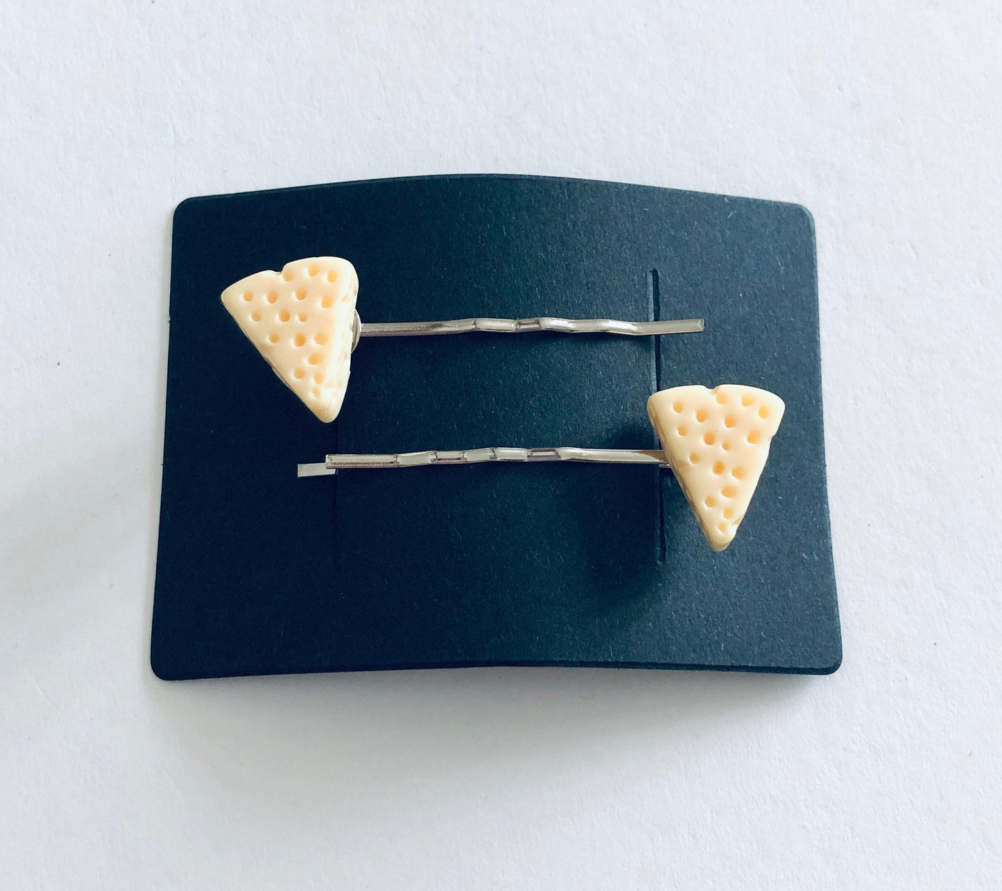 Triangle Cheese Bobby Pins, Yellow Cheese Hair Clips, Mini Food Hair Accessories