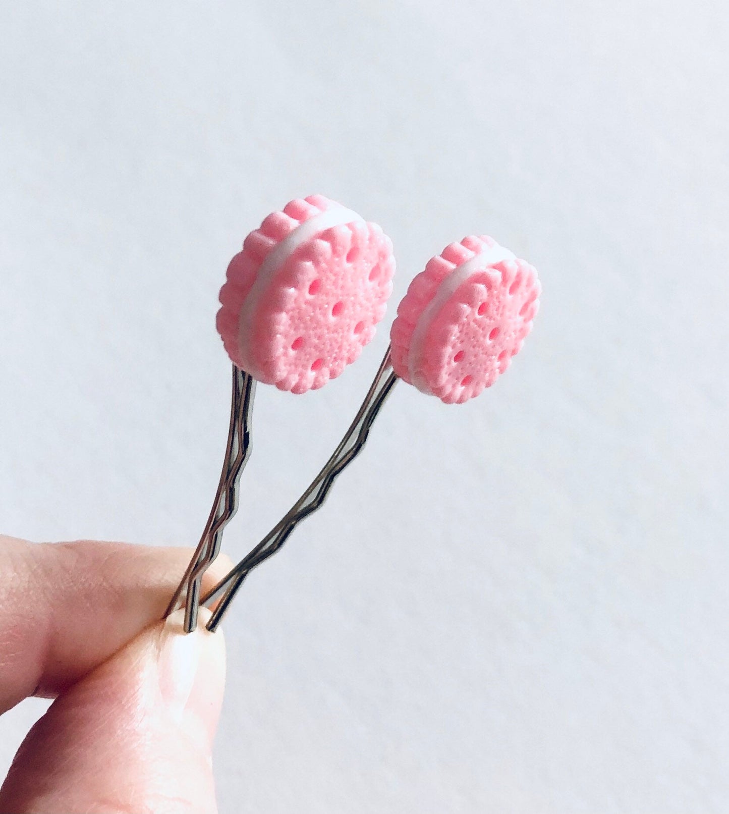 Pink Macaroons Hair Clips, Macaroons Bobby Pins, Cookie Hair Accessories, Sweets Mini Food, Cute Hair Clips