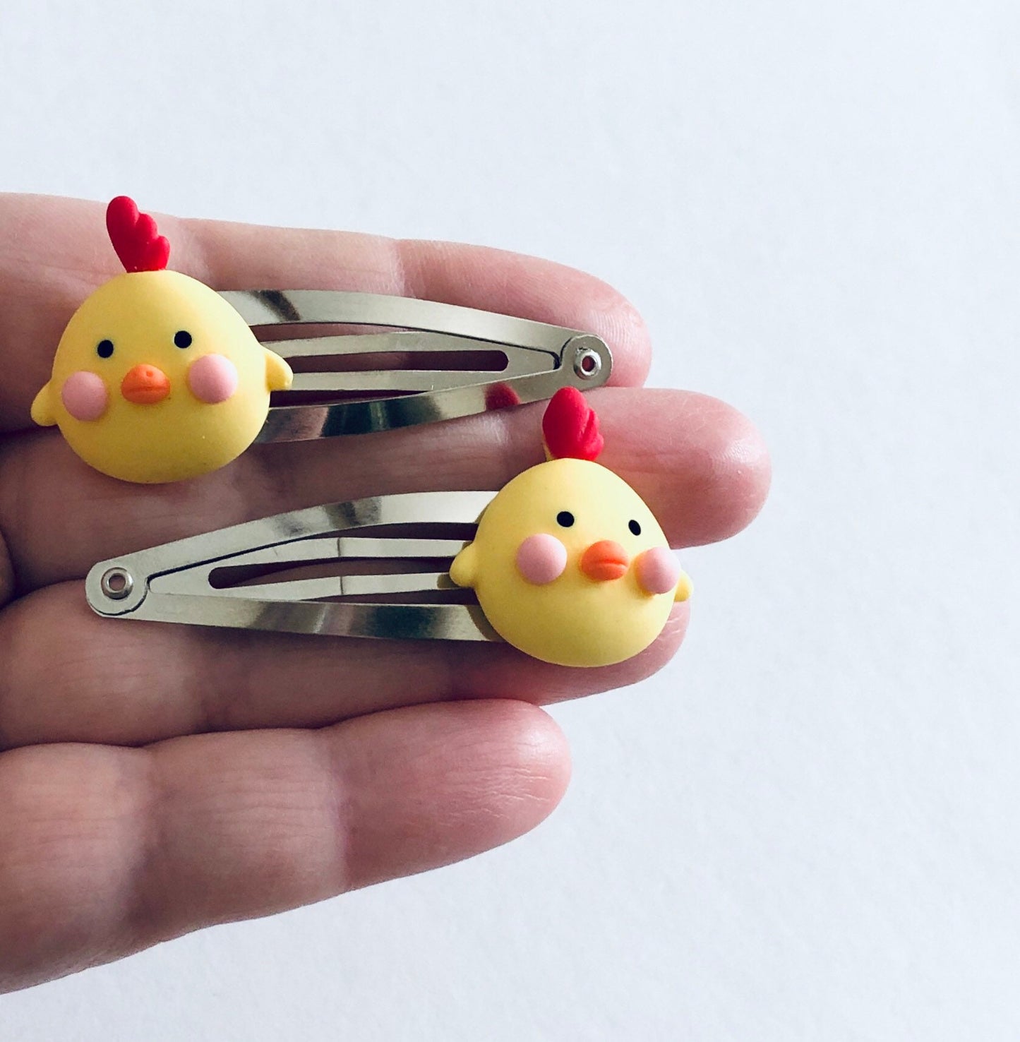 Easter Baby Chick Hair Clips, Snap Clips, Cute Kawaii Chicken Hair Accessories for Little Girls, Teens & Women