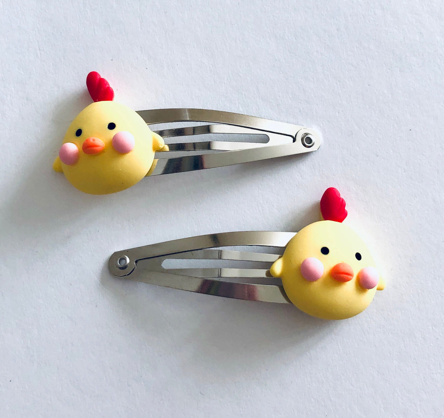 Easter Baby Chick Hair Clips, Snap Clips, Cute Kawaii Chicken Hair Accessories for Little Girls, Teens & Women