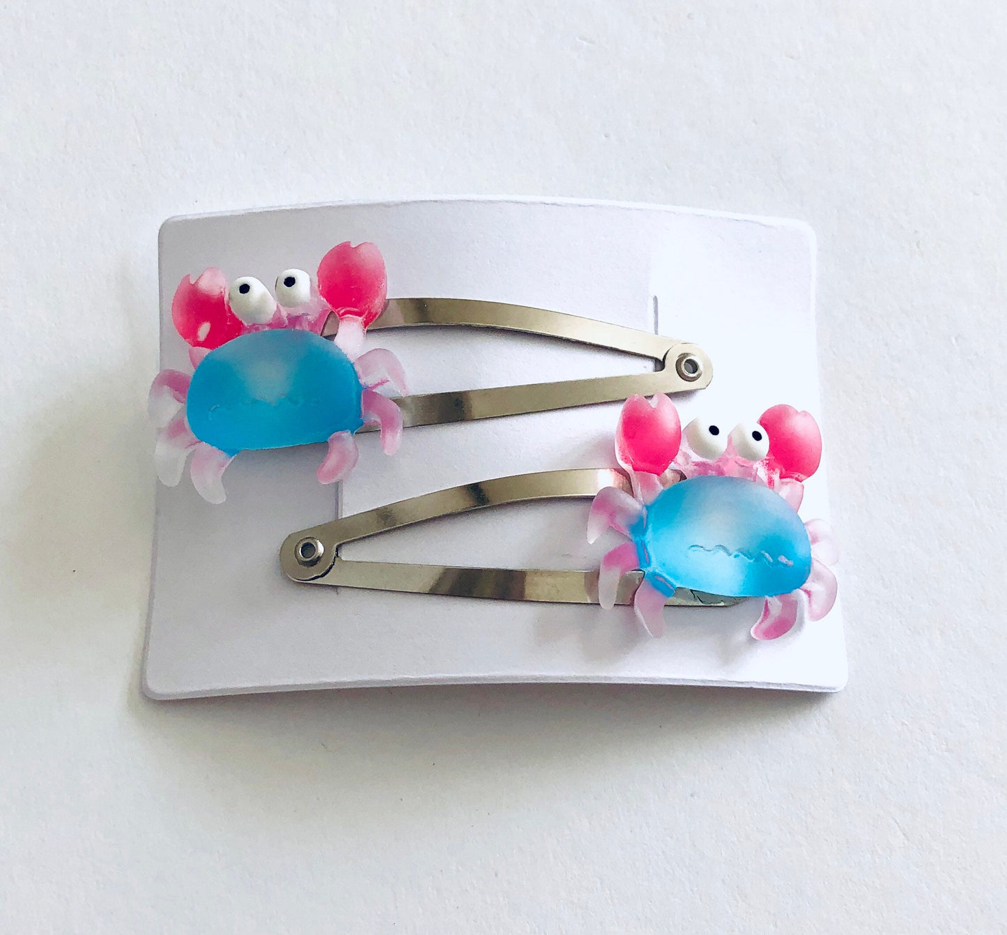 Pastel Crab Hair Clips, Ocean Beach Vacation Crabs Snap Clips, Hair Accessories for Little Girls Teens Women