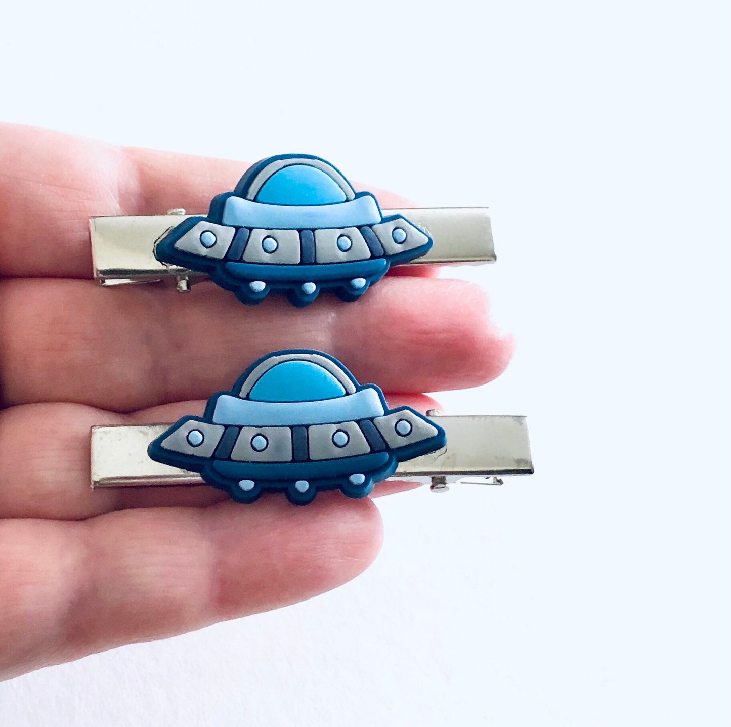 Spaceship Hair clips, UFO Flying Saucer Astronaut Hair Clips Barrettes Alien Hair Accessories, Moon Man