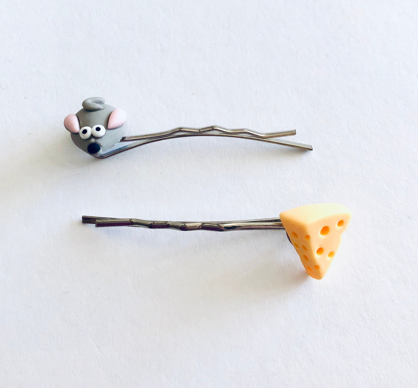 Cute Mouse & Cheese Bobby Pins Hair Clips, Hair Accessories