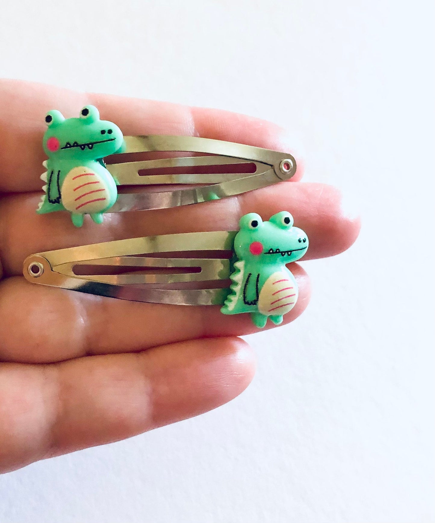 Green Alligator Hair Clips, Crocodile Hair Clips, Monster Hair Clips, Dinosaur Hair Clips, Little Girls Hair Clips, Cute Hair Accessories