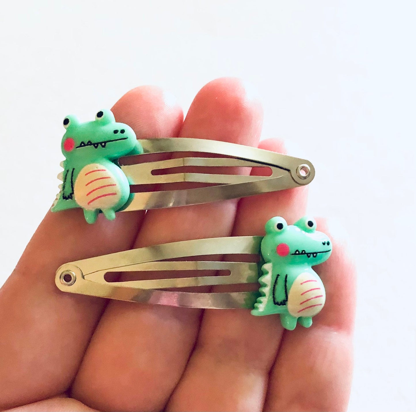 Green Alligator Hair Clips, Crocodile Hair Clips, Monster Hair Clips, Dinosaur Hair Clips, Little Girls Hair Clips, Cute Hair Accessories