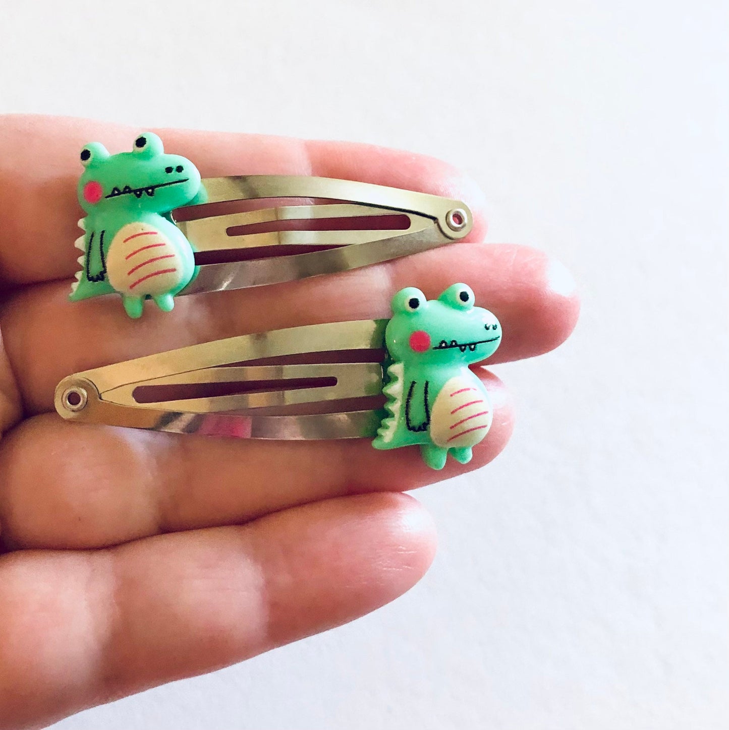 Green Alligator Hair Clips, Crocodile Hair Clips, Monster Hair Clips, Dinosaur Hair Clips, Little Girls Hair Clips, Cute Hair Accessories