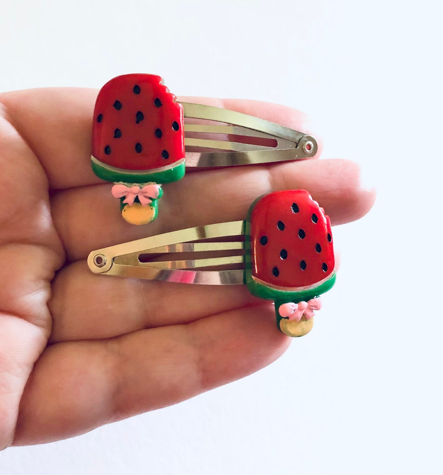 Watermelon Lollipop Hair clips, Ice Cream Hair Clips, Little Girls Hair Clips, Dessert Hair Clips, Kawaii Hair Clips, Lolita Hair Clips