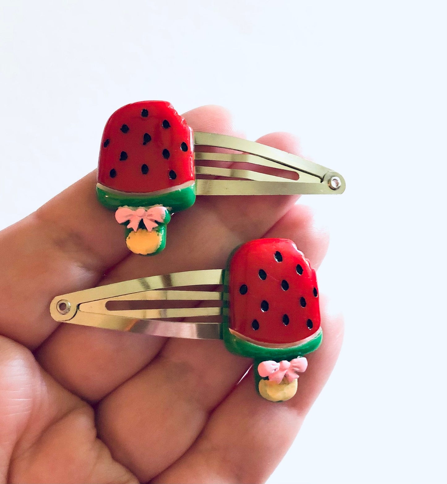 Watermelon Lollipop Hair clips, Ice Cream Hair Clips, Little Girls Hair Clips, Dessert Hair Clips, Kawaii Hair Clips, Lolita Hair Clips