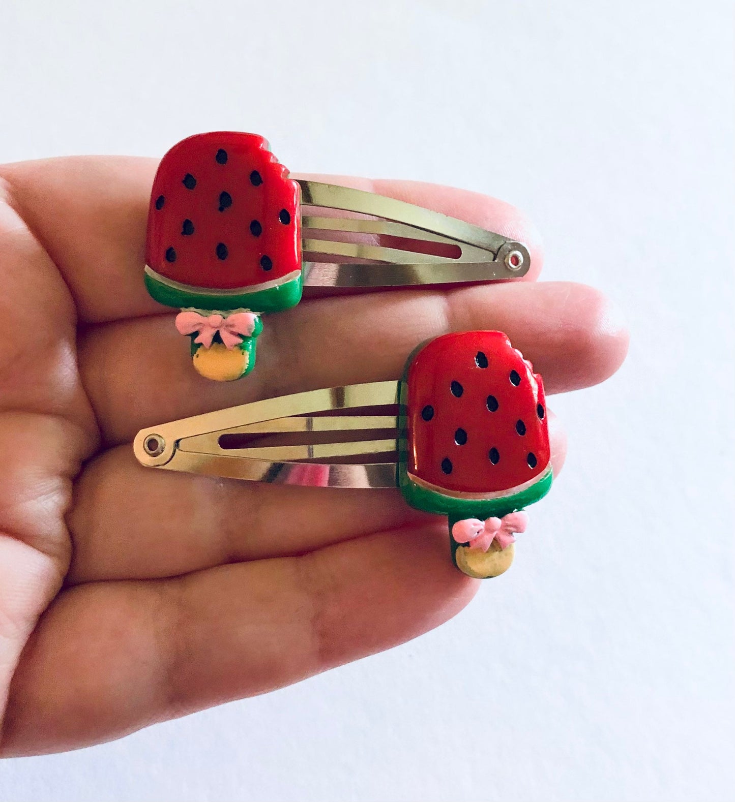 Watermelon Lollipop Hair clips, Ice Cream Hair Clips, Little Girls Hair Clips, Dessert Hair Clips, Kawaii Hair Clips, Lolita Hair Clips