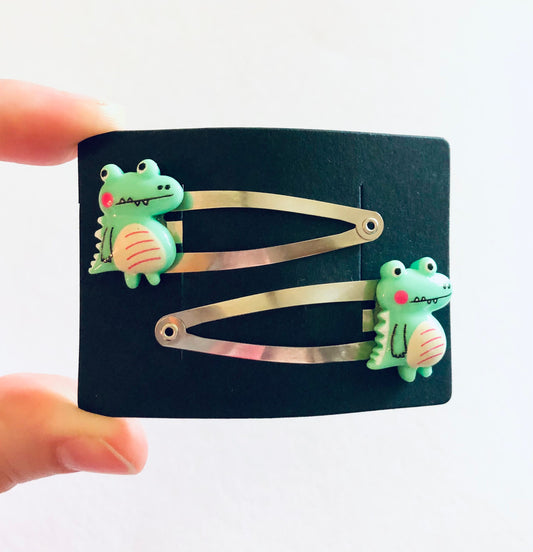 Green Alligator Hair Clips, Crocodile Hair Clips, Monster Hair Clips, Dinosaur Hair Clips, Little Girls Hair Clips, Cute Hair Accessories